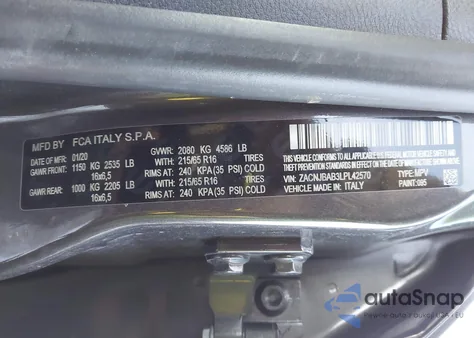 2020 Jeep Renegade Sport 4X4 z USA, uszkodzony, nr VIN ZACNJBAB3LPL42570